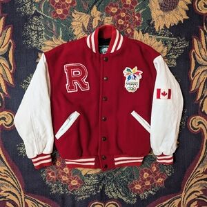 Vintage YOUTH Roots 1998 Nagano Winter Olympics Team Canada Varsity Jacket